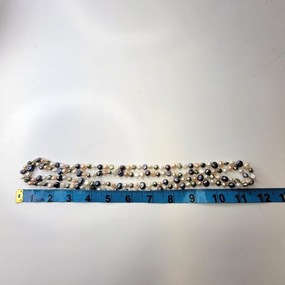 Gold Beads and White Pearls Long Necklace - Picture 16 of 16